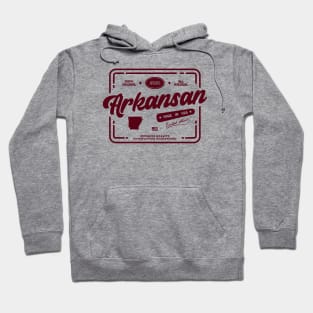 Authentic Arkansan Cool Vintage Dark Stamp Print Arkansas Resident Gift Hoodie